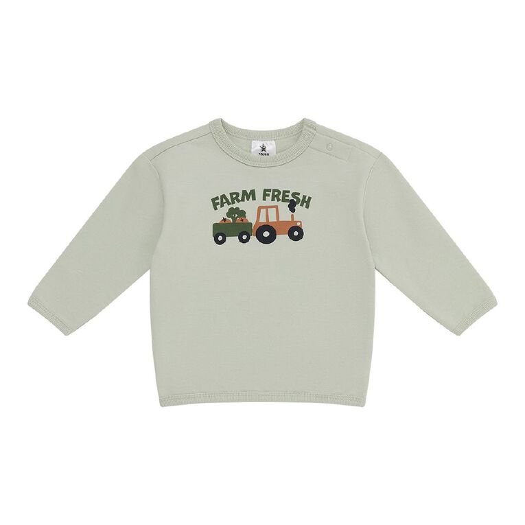 Young Original Babies' 3 Piece Sweatshirt Set, Green Light, hi-res