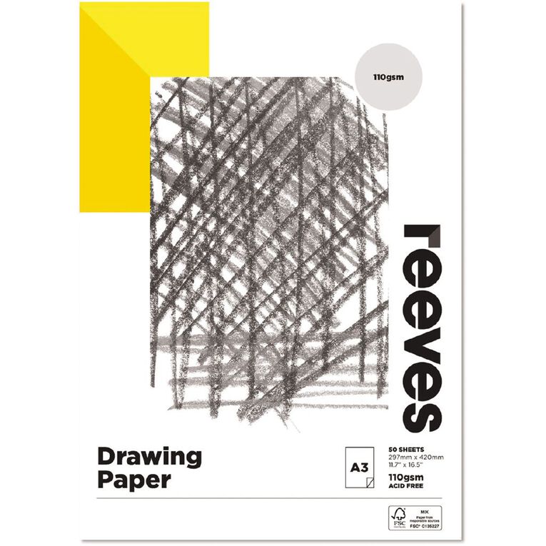 Reeves Drawing Pad 110gsm A3, , hi-res