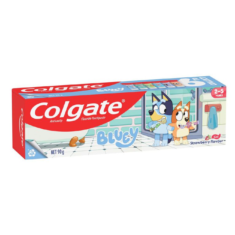 Colgate Kids' Junior Bluey Toothpaste Strawberry Gel 90g, , hi-res