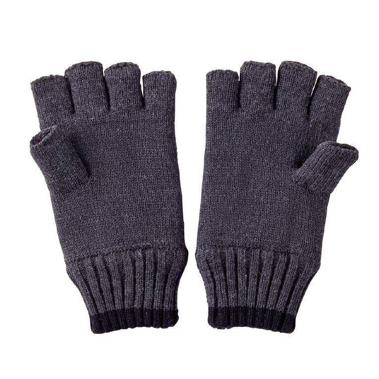 Rivet Men's Half Finger Stripe Gloves, Grey Dark, hi-res