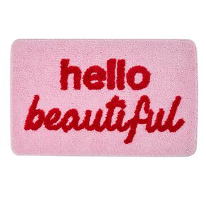 Living & Co Bath Mat Hello Beautiful Pink 50cm x 80cm