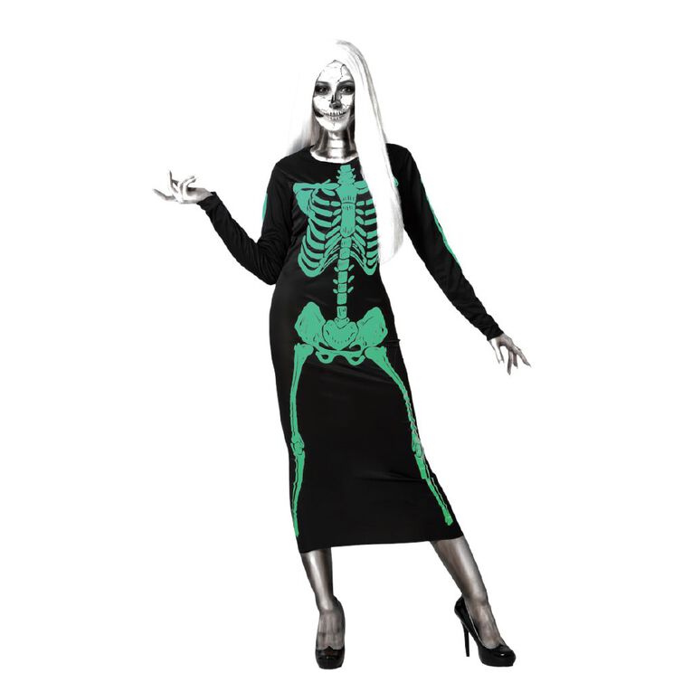 Scarehouse Glow-In-The-Dark Skeleton Costume Womens L-XL, , hi-res