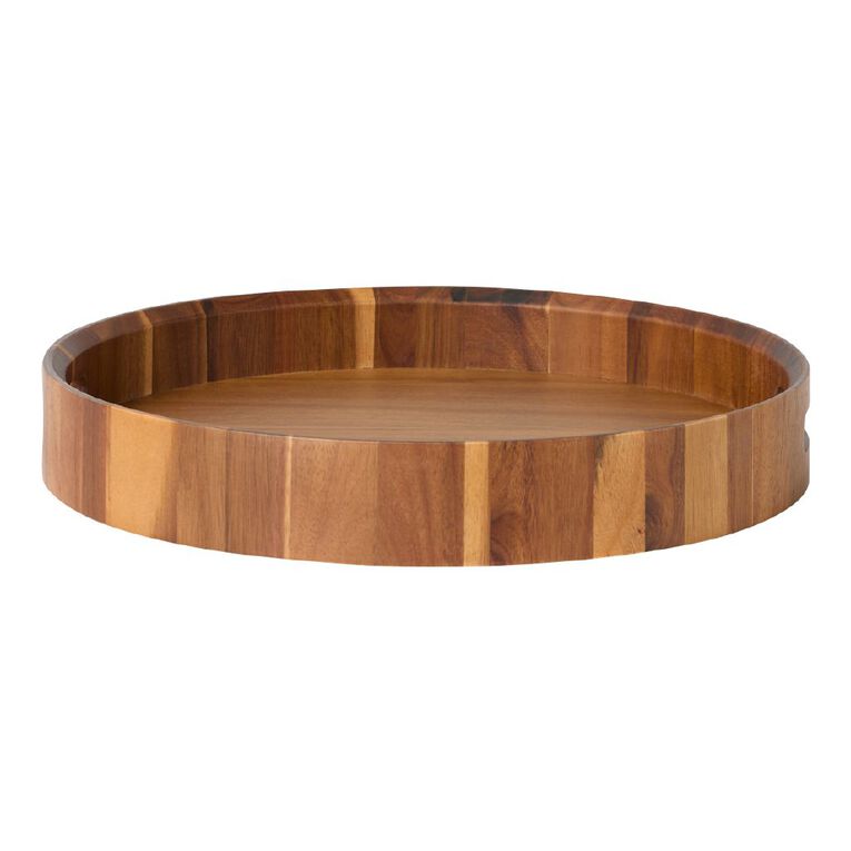 Living & Co Acacia Round Tray Natural 39cm, , hi-res
