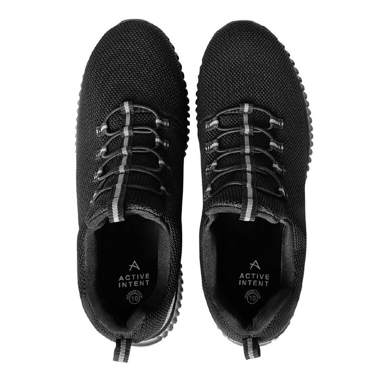 Active Intent Men's Bungee Cord Trainers, Black, hi-res