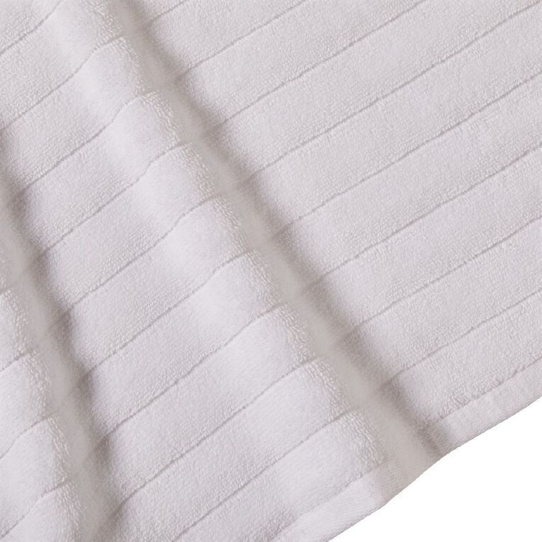 Living & Co Organic Cotton Hand Towel Rib White | The Warehouse
