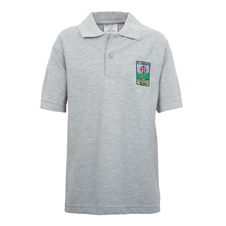 Schooltex St Joseph's Te Kuiti Short Sleeve Polo, Grey Marle, hi-res