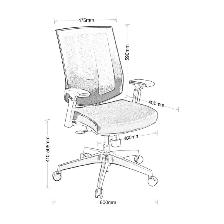 Eden Eden Rally Synchro Highback Mesh Chair with Arms Black, , hi-res