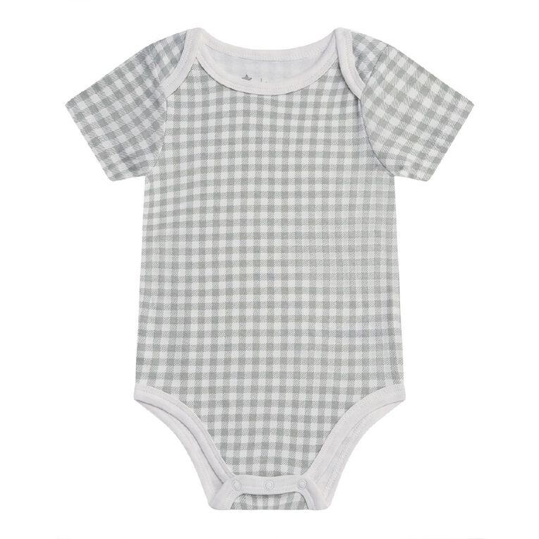 Young Original Babies' Short Sleeve Printed Bodysuit 3 Pack, Green Light, hi-res