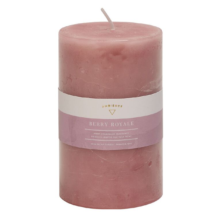 Living & Co Ambience Pillar Candle Berry Royale 6cm x 10cm, , hi-res