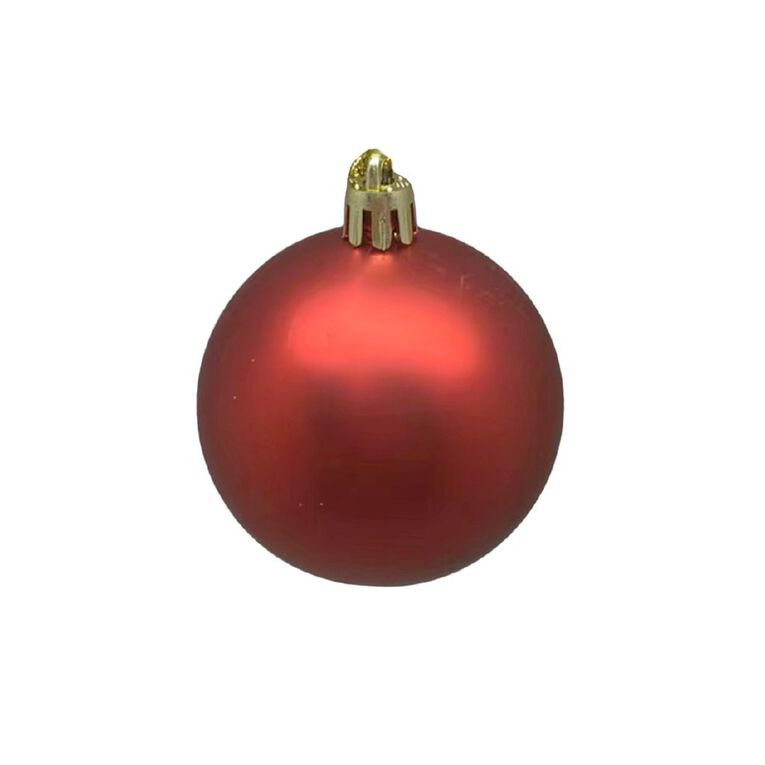 Wonderland Christmas Baubles 6cm Red 10 Pack, , hi-res