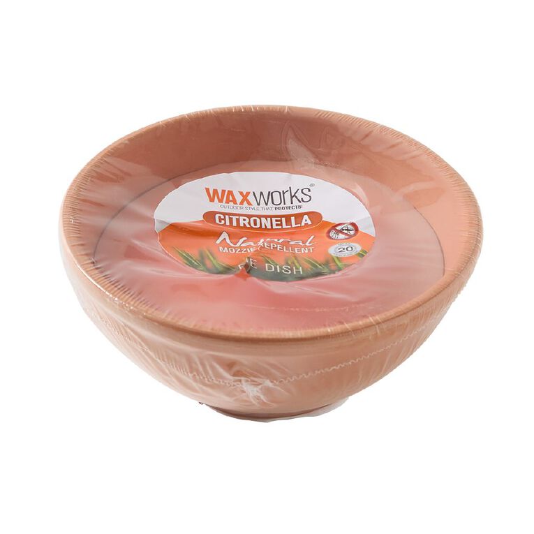 Waxworks Citronella Terracotta Pie Dish 15cm Assorted, , hi-res