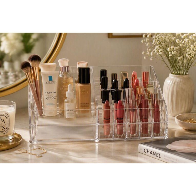 Living & Co Make Up Organiser Clear, , hi-res