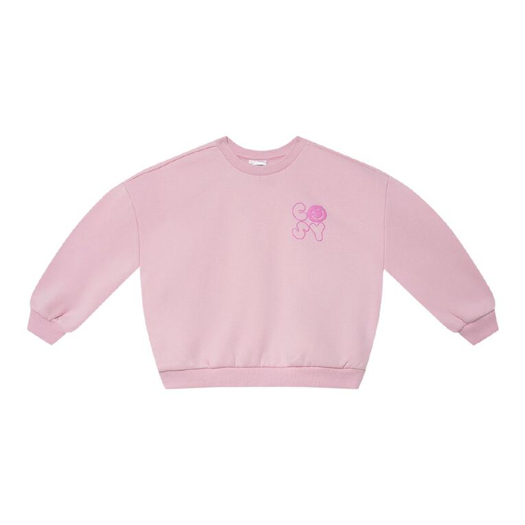 Young Original Cosy Fleece Crew Sweat, Pink Light, hi-res