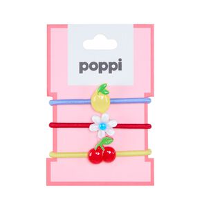 Poppi Hair Elastics Cherry 3 Pack