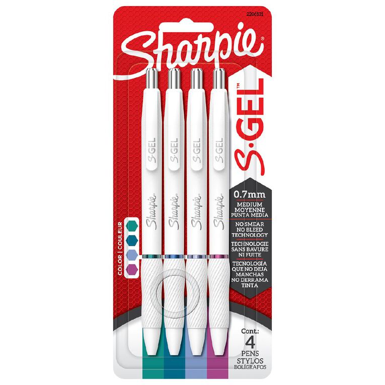 Sharpie S-Gel White 0.7mm Fashion 4 Pack, , hi-res