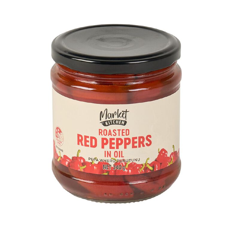 Market Kitchen Roasted Red Peppers in Sunflower Oil 340g
