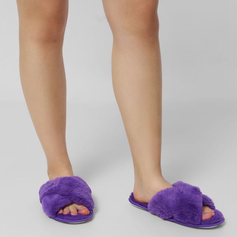H&H Womens' Slippers, Purple, hi-res
