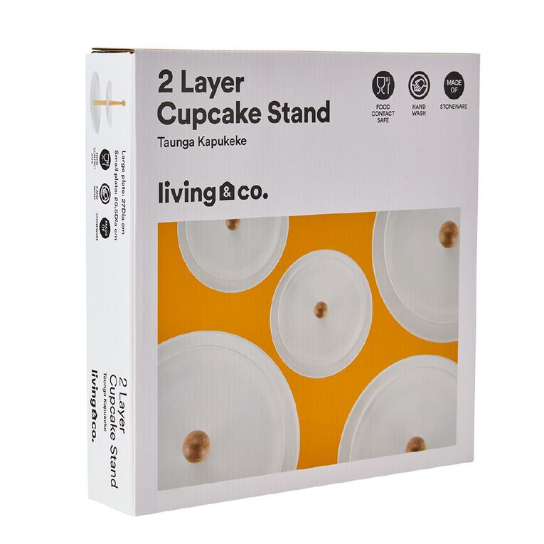 Living & Co Cupcake Stand 2 Layer White, , hi-res