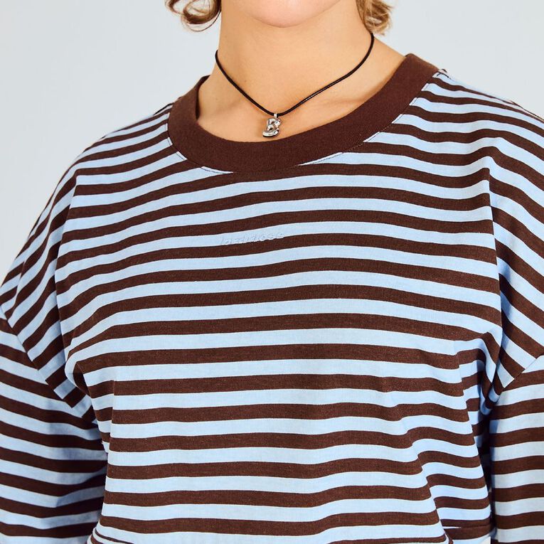 BRDRLESS Sloane Crop Short Sleeve Tee, White/Black, hi-res