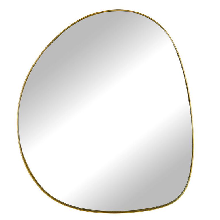 Living & Co Organic Shape Metal Mirror OS Gold, , hi-res