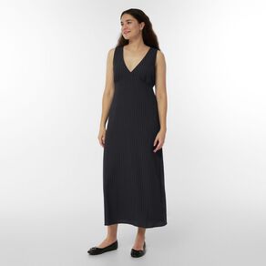 H&H Women's Sleeveless V-Neck Seersucker Slip Midi