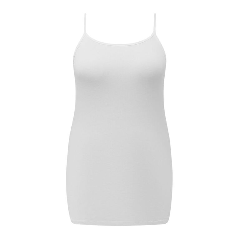 H&H Curve Women's Long Line Cami, White, hi-res