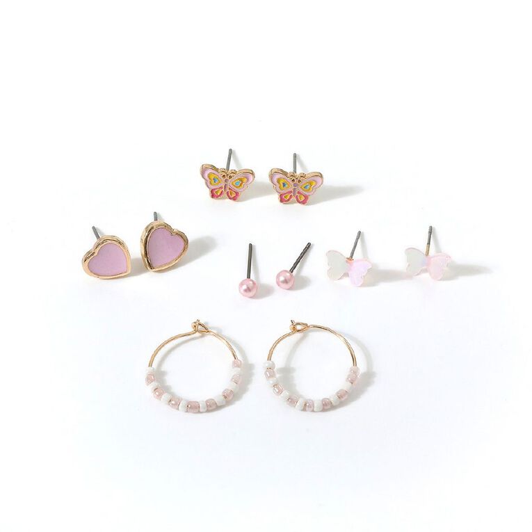 Young Original Kids' Stud Earrings 5 Pairs, , hi-res