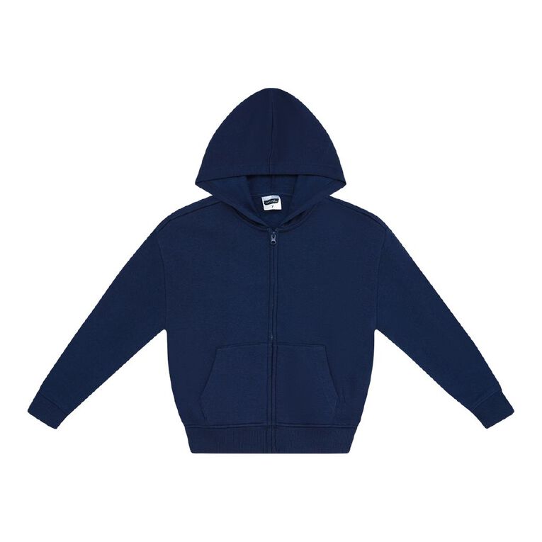 Young Original Plain Zip-Thru Hoodie, Blue Dark, hi-res