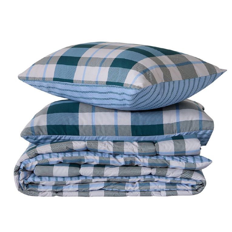 Living & Co 3 Piece Comforter Set Reversible Sawyer Multi-Coloured Queen, , hi-res