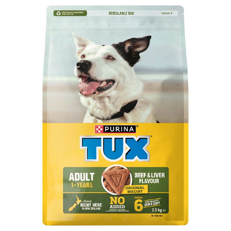 TUX Original Biscuit Beef Liver Flavor Dry Dog Food 2.5kg, , hi-res