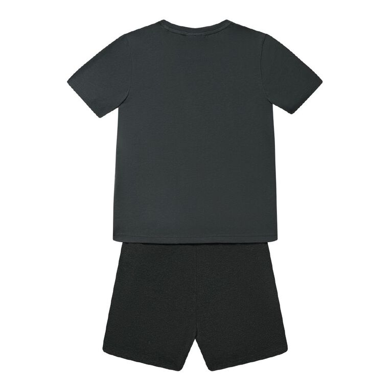 H&H Boys' Tee and Shorts Pyjama Set, Grey Dark, hi-res