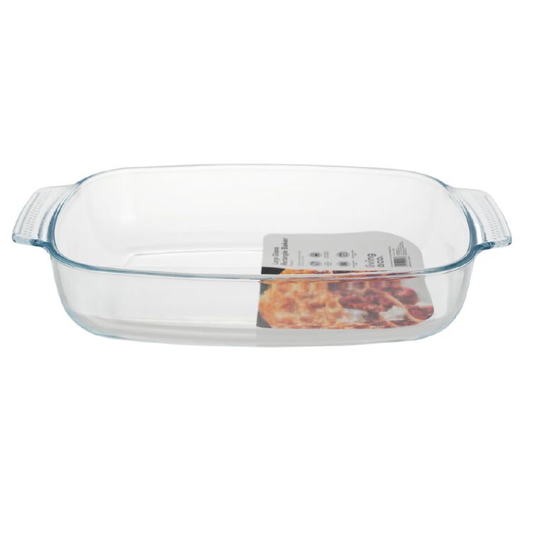 Living & Co Glass Baker Rectangle Clear Large, , hi-res