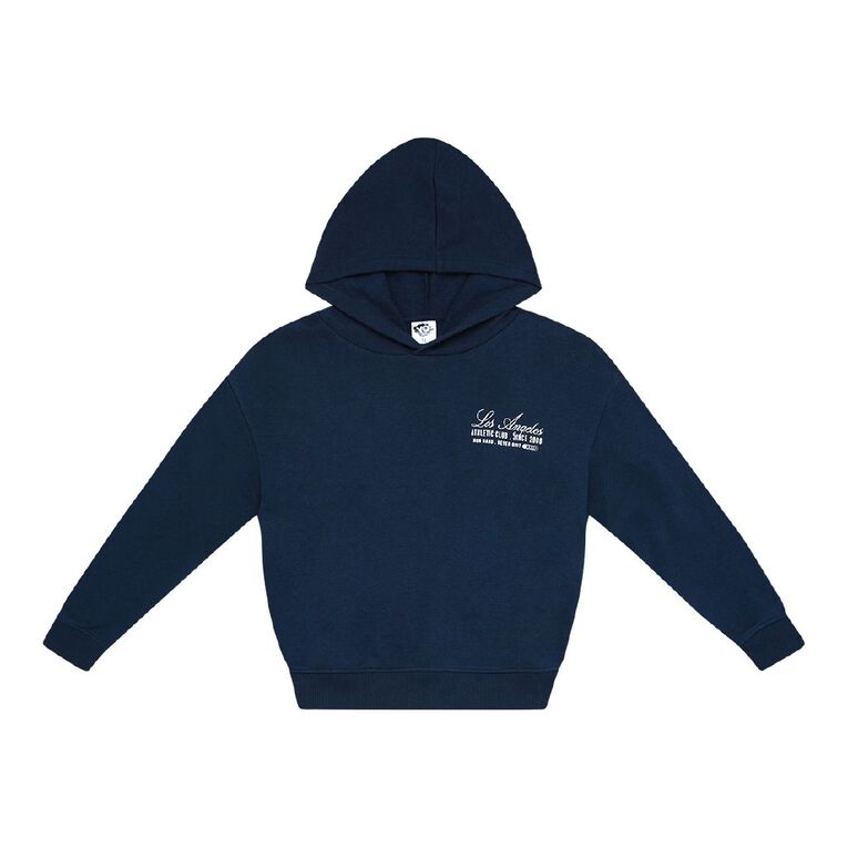 Young Original Print Pullover Hoodie, Blue Dark, hi-res