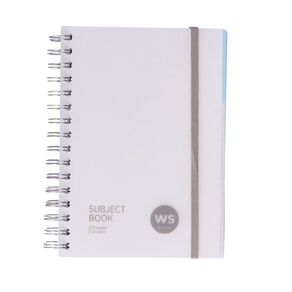 WS Subject Book with 3 Dividers 7mm Ruled White A5