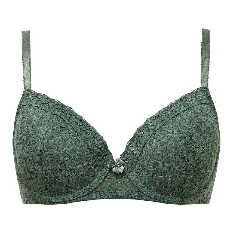 H&H Women's Poppy Contour Bra, Green Dark, hi-res
