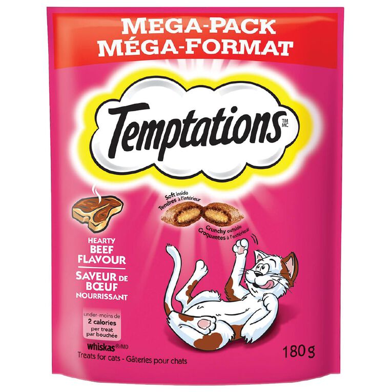 Temptations Hearty Beef Mega Pack Cat Treats 180g, , hi-res