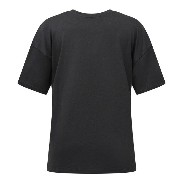 H&H Women's Oversized Boyfriend Graphic Tee, Grey Dark, hi-res