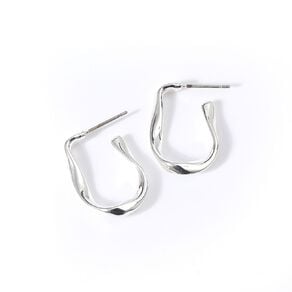 Silver Plated Hoop Stud Earrings