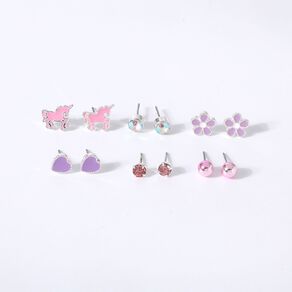 Young Original Kids' Stud Unicorn Earrings 6 Pairs