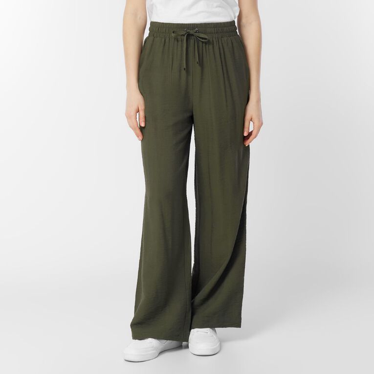H&H Women's Wide Side Pants, Green Dark, hi-res