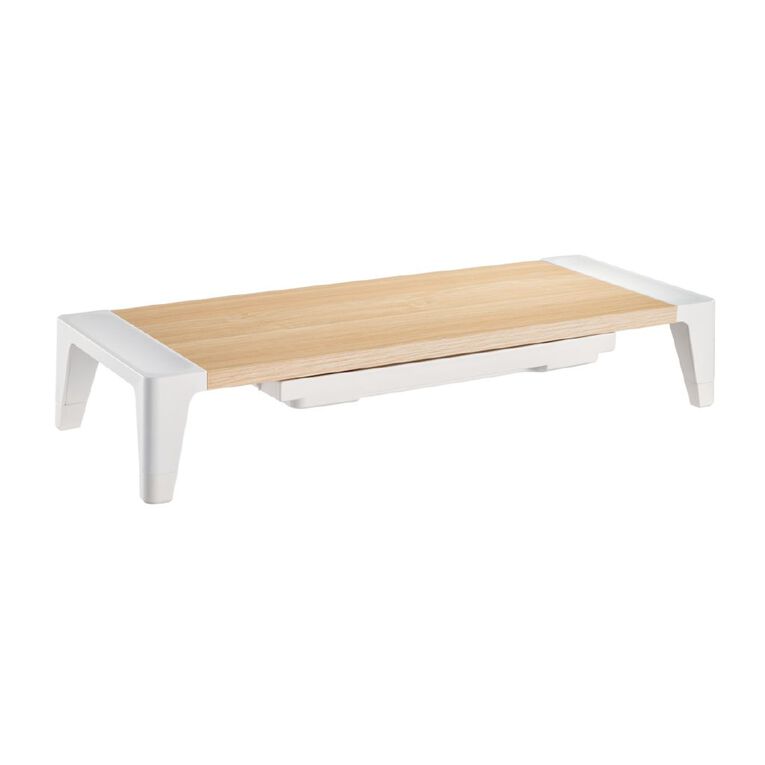 Bracom Universal Tabletop Monitor Riser with drawer White, , hi-res