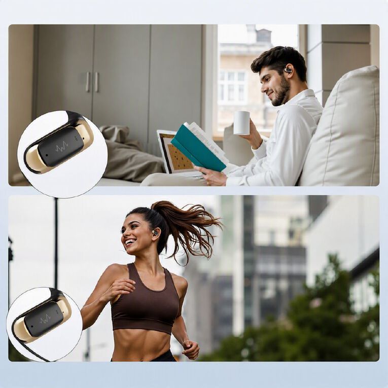 Salt Sound AIRXDUA Open Air Earbuds Black/Gold, , hi-res