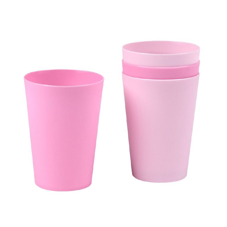 Living & Co Kids Plastic Tumblers Pink 4 Pack, , hi-res