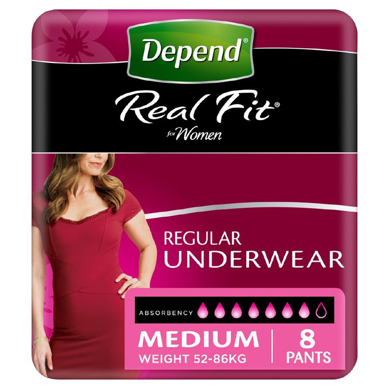 Depend Real Fit Regular Underwear Female Medium, , hi-res