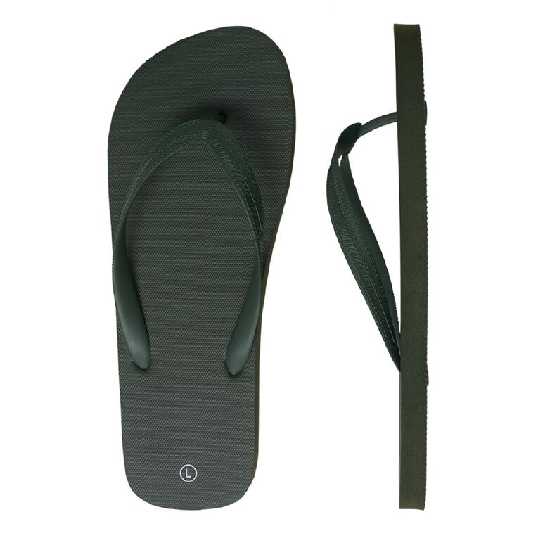 H&H Men's Plain Jandals, Green Dark, hi-res