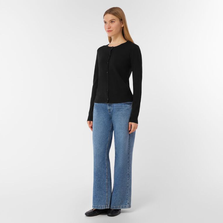 H&H Women's Essential Cardigan, Black, hi-res