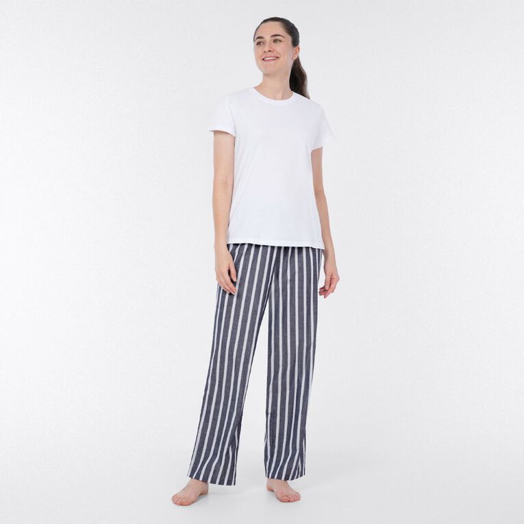H&H Women's Woven Pyjama Pants, Blue Dark, hi-res