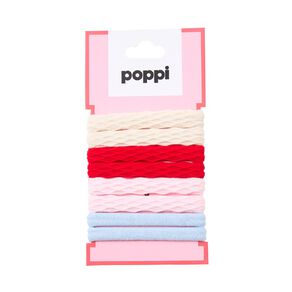 Poppi Hair Elastics Pink Hearts 8 Pack