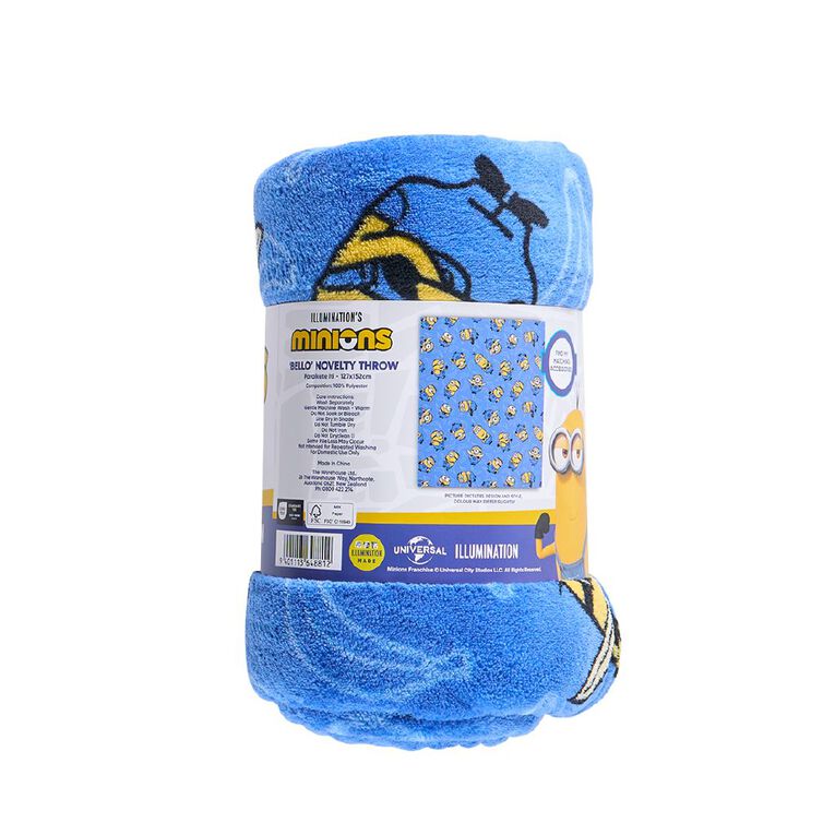 Minions Coral Fleece Throw Blue 127cm x 152cm, , hi-res