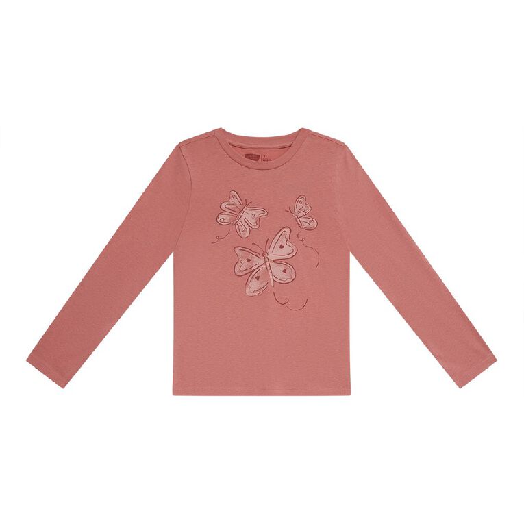 Young Original Long Sleeve Printed Tee, Pink Mid, hi-res